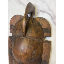 Load image into Gallery viewer, Vintage African Bird Adorned Statue Figurine Mask Primitive Carving Sculpture Wooden