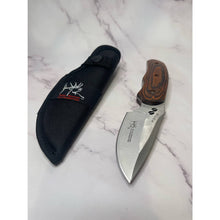 Load image into Gallery viewer, Buck 480 RMEF Elk Hoof Cutout Fixed Blade Hunting Knife &amp; Sheath