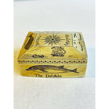 Load image into Gallery viewer, Vintage Scrimshaw Beatrice Whaleship Trinket Jewelry Box Faux Made In England