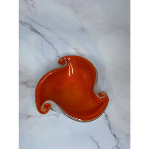 Murano Style  Persimmon Art Glass Bowl