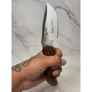 Buck 480 RMEF Elk Hoof Cutout Fixed Blade Hunting Knife & Sheath