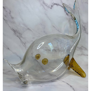 VINTAGE MID-CENTURY MODERN Italian GLASS FISH VASE SCULPTURE