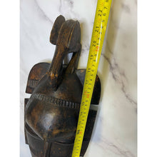 Load image into Gallery viewer, Vintage African Bird Adorned Statue Figurine Mask Primitive Tribal Art c1960-70&#39;s