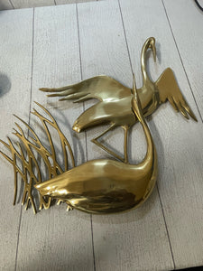 Bijon Brass Bird Sculpture 1980 17" by 16" Signed B75