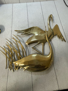 Bijon Brass Bird Sculpture 1980 17" by 16" Signed B75