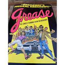Load image into Gallery viewer, Vintage 1970s GREASE Broadway Musical original Cardboard POSTER - B33