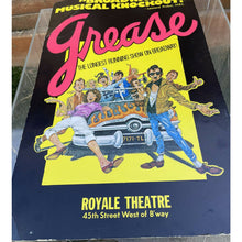 Load image into Gallery viewer, Vintage 1970s GREASE Broadway Musical original Cardboard POSTER - B33