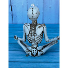 Load image into Gallery viewer, Vintage Handmade Crystal Heart Turquoise Red Eyes Meditating Yoga Skeleton