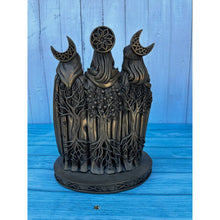 Load image into Gallery viewer, Vintage Triple Goddess Statue Moon Phase Tree of Life Mother Maiden Crone Figure
