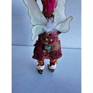 Vintage MARK Roberts Collection Cupids Arrow Fairy Doll Figurine Bow Glitter