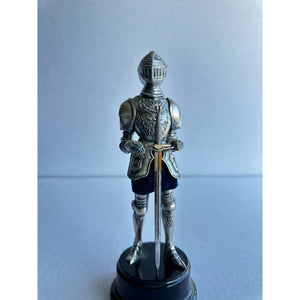 Vintage Medieval Suit of Armor With Sword Miniature Standing Figurine