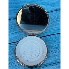 Load image into Gallery viewer, VINTAGE REVLON LOVE PAT LOOSE POWDER COMPACT W/ MIRROR. METAL GOLD CREST U.S.A.