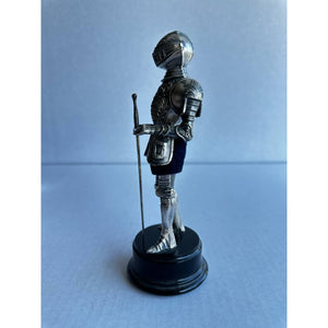Vintage Medieval Suit of Armor With Sword Miniature Standing Figurine