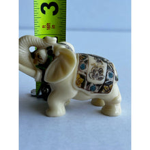 Load image into Gallery viewer, Vintage Alabaster White Elephant Figurine Hand Painted Made in India