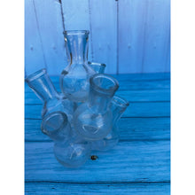 Load image into Gallery viewer, Vintage Pyramid Of 7 Attached Glass Bud Vase Tower