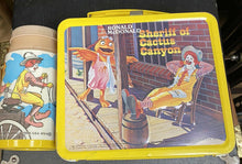 Load image into Gallery viewer, VINTAGE 1982 RONALD McDONALD SHERIFF OF CACTUS CANYON METAL LUNCH BOX &amp; THERMOS