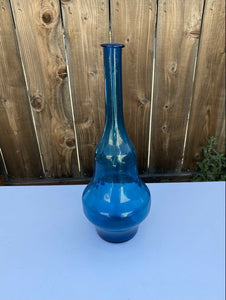 Large Cobalt Blue Blenko 19" tall Floor Vase