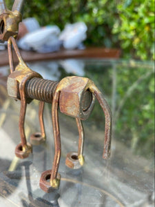 Vintage Set Of Man And Man’s Best Friend: Dog Brutalist Sculpture Figurines