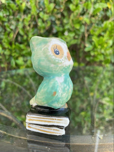 Vintage Porcelain Owl Sitting on Books - Small & Quaint B13