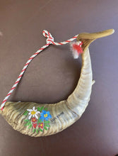 Load image into Gallery viewer, Vintage Decorative Floral Animal Horn With Rope - Wall Decor / Blowing Horn