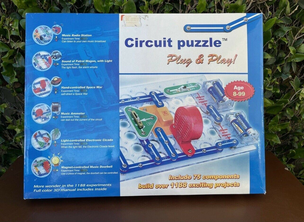 Circle Puzzle Snap Circuit Type Plug & Play - 75 Components