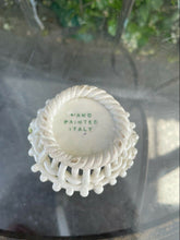 Load image into Gallery viewer, Vtg Italian Capodimonte Style Round Porcelain Rose Basket 6.25&quot;