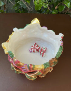 Fitz & Floyd Essentials Christmas Candy Dish / Christmas Decor B21