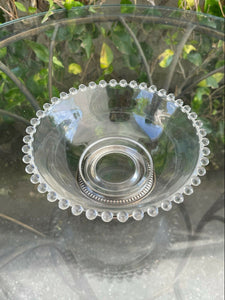 Vintage Elegant Imperial Glass Candlewick Crystal Dish Bowl Sterling Base B22