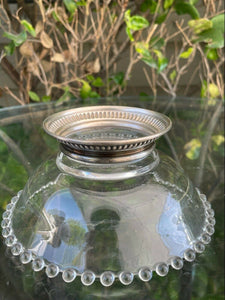 Vintage Elegant Imperial Glass Candlewick Crystal Dish Bowl Sterling Base B22