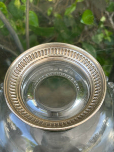 Vintage Elegant Imperial Glass Candlewick Crystal Dish Bowl Sterling Base B22