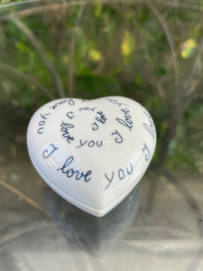 Sm French Chamart Limoge "I Love You" Heart Trinket Box B22