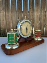 Load image into Gallery viewer, Vintage Gibralter Precision Ships Wheel Clock W/ Port &amp; Starboard Lights B11