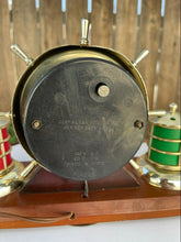 Load image into Gallery viewer, Vintage Gibralter Precision Ships Wheel Clock W/ Port &amp; Starboard Lights B11