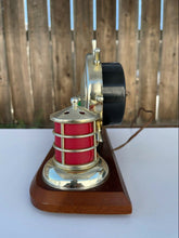 Load image into Gallery viewer, Vintage Gibralter Precision Ships Wheel Clock W/ Port &amp; Starboard Lights B11