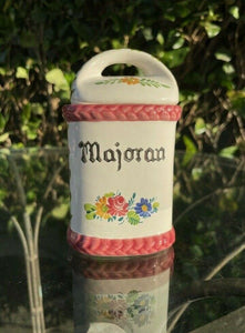 Vintage German Spice Jars Set Of 8: Marjoram, Flour Salt, Cloves, Rummel Etc B28