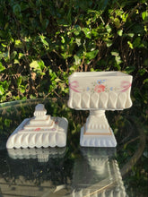 Load image into Gallery viewer, Vintage Westmoreland Hand Painted Wedding Milk Glass Candy Dish Roses &amp;Bows B28