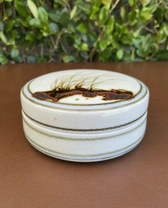 Vintage 1985 Clay Dish With Lid/ Decorative/ Trinket Dish - B29
