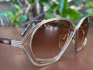 Vintage Christian Dior 2499 66 08 Silver Oval Sunglasses Glasses B26