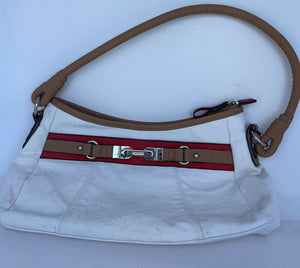 Rosetti Leather Handbag Purse White Bag Gold B39