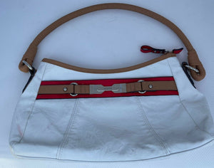 Rosetti Leather Handbag Purse White Bag Gold B39