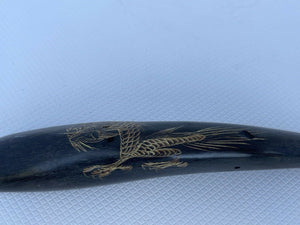 Hand Carved Horn with DRAGON Carving B40