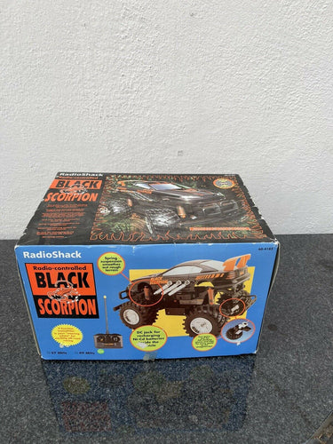 RARE Vintage 1990's Radio Shack Black Scorpion Radio Controlled RC Car w/ Box