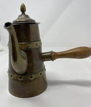 Load image into Gallery viewer, COBRE TLAQUEPAQUE Copper, Brass Wooden Handled Coffee Pot  W/Lid VINTAGE B46