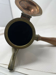 COBRE TLAQUEPAQUE Copper, Brass Wooden Handled Coffee Pot  W/Lid VINTAGE B46