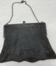 Load image into Gallery viewer, Antique Victorian German Silver Mesh Purse With Multi Colored Twin B46