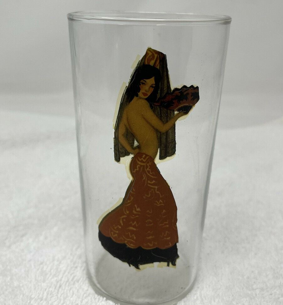 1940s Risque Pin-up Girl Drinking Glass B46
