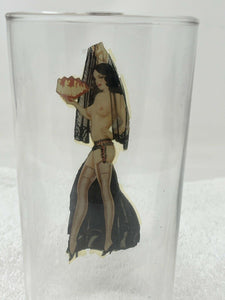 1940s Risque Pin-up Girl Drinking Glass B46