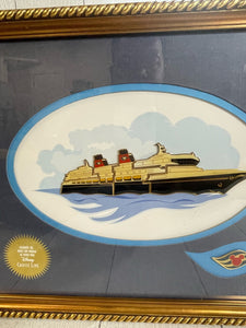 Disney Cruise Line DCL Exclusive Jumbo 8” Ship Pin Logo Set Framed Picture B67