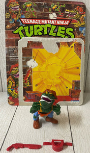 Vintage 1989 TMNT Ninja Turtles Leatherhead Complete Accessories Card BB