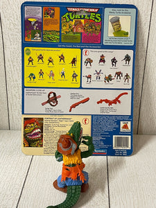 Vintage 1989 TMNT Ninja Turtles Leatherhead Complete Accessories Card BB
